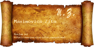 Maximovics Zita névjegykártya